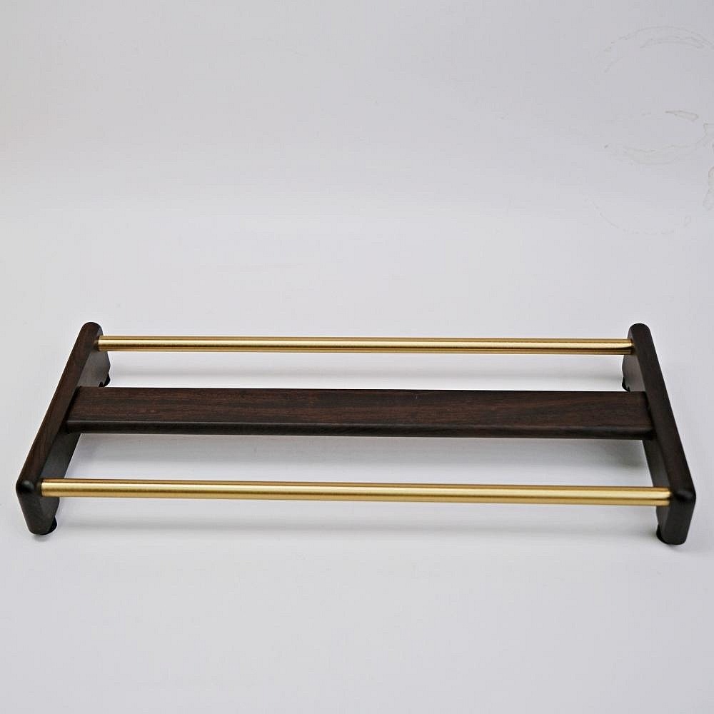 【全館滿599免運】黑檀/花梨銅條杯架 實木茶杯架 茶杯架 晾杯架 單層 黑檀 杯架 瀝水 黑檀木茶杯收納架【自在坊茶具-細節圖4