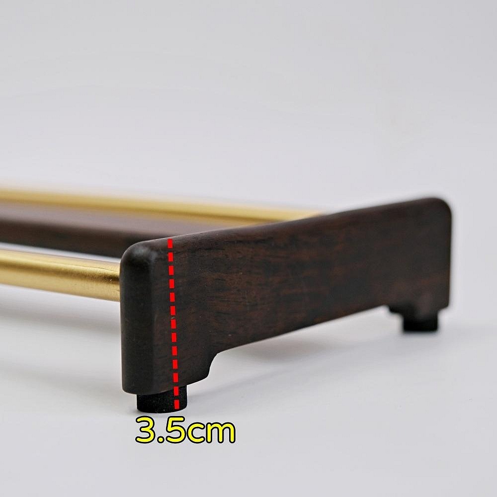 【全館滿599免運】黑檀/花梨銅條杯架 實木茶杯架 茶杯架 晾杯架 單層 黑檀 杯架 瀝水 黑檀木茶杯收納架【自在坊茶具-細節圖7