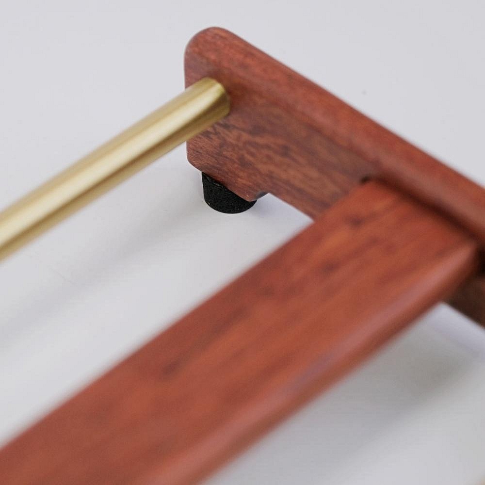 【全館滿599免運】黑檀/花梨銅條杯架 實木茶杯架 茶杯架 晾杯架 單層 黑檀 杯架 瀝水 黑檀木茶杯收納架【自在坊茶具-細節圖10