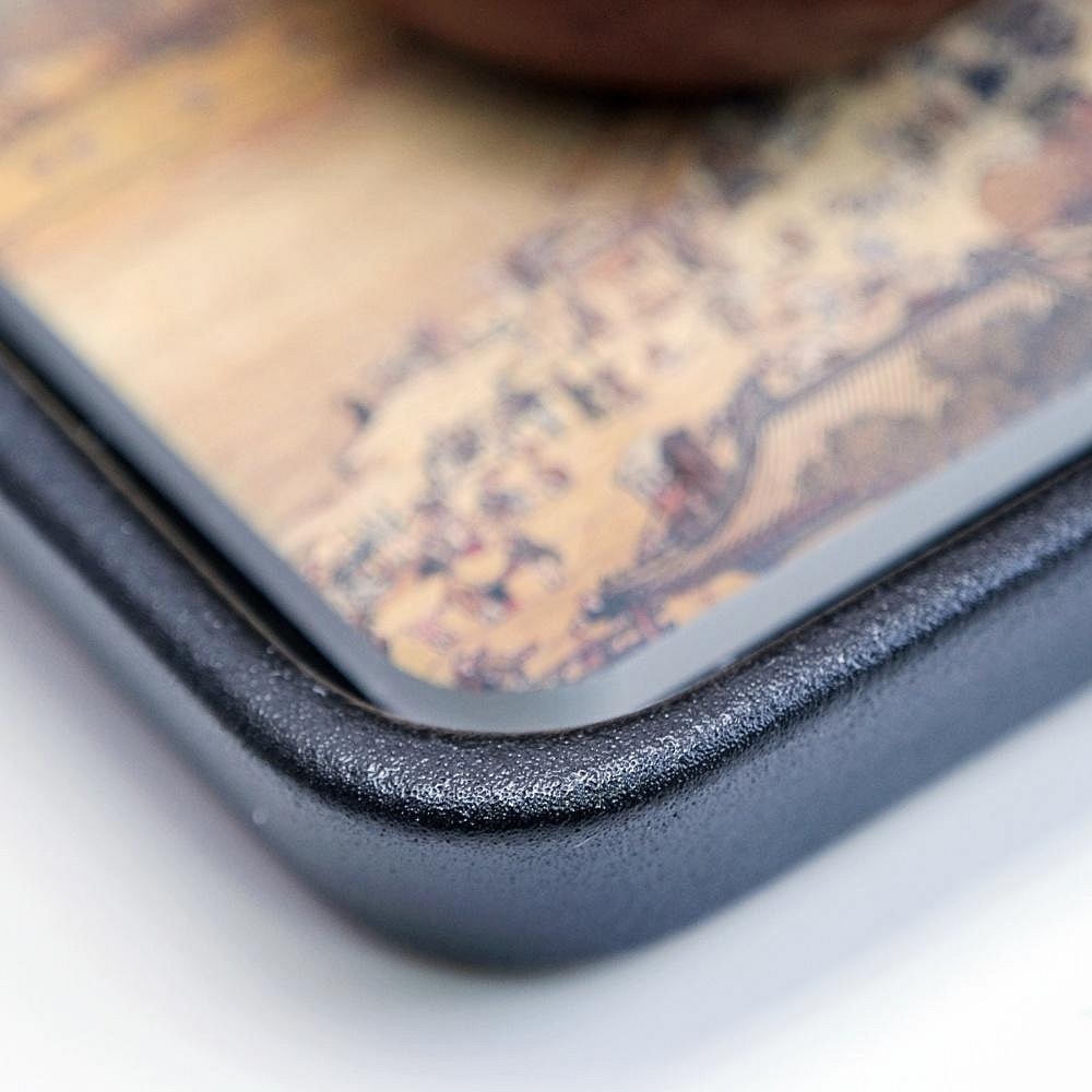 【全館滿599免運】壼承 壼墊 茶托盤 蘭亭序/清明上河圖吸水黑陶壼墊 吸水壼承 黑陶壼墊 陶製壼承 隔熱墊 茶具【自在-細節圖9