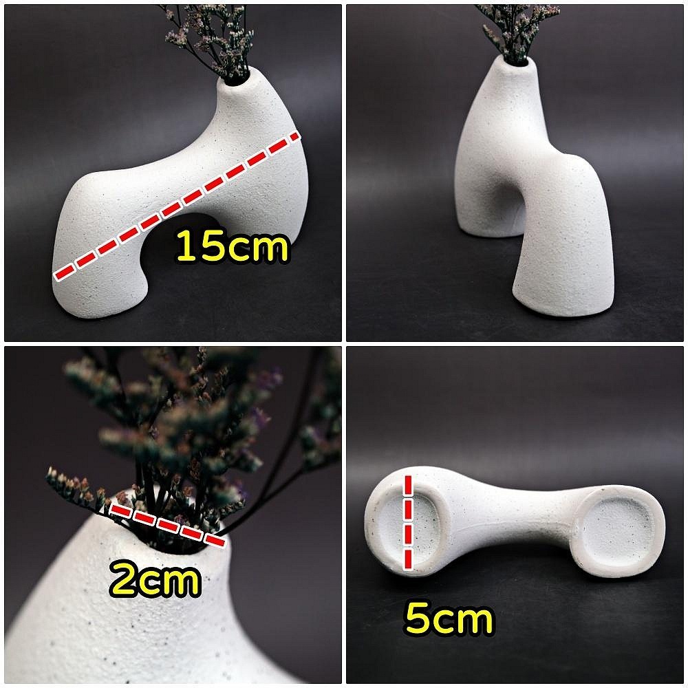 【自在坊茶具】花器 白扁瓶 陶瓷花瓶 北歐創意花器瓶 小花瓶 創意擺件 花盆 粗陶花瓶 復古花瓶 插花【全館滿599免運-細節圖8