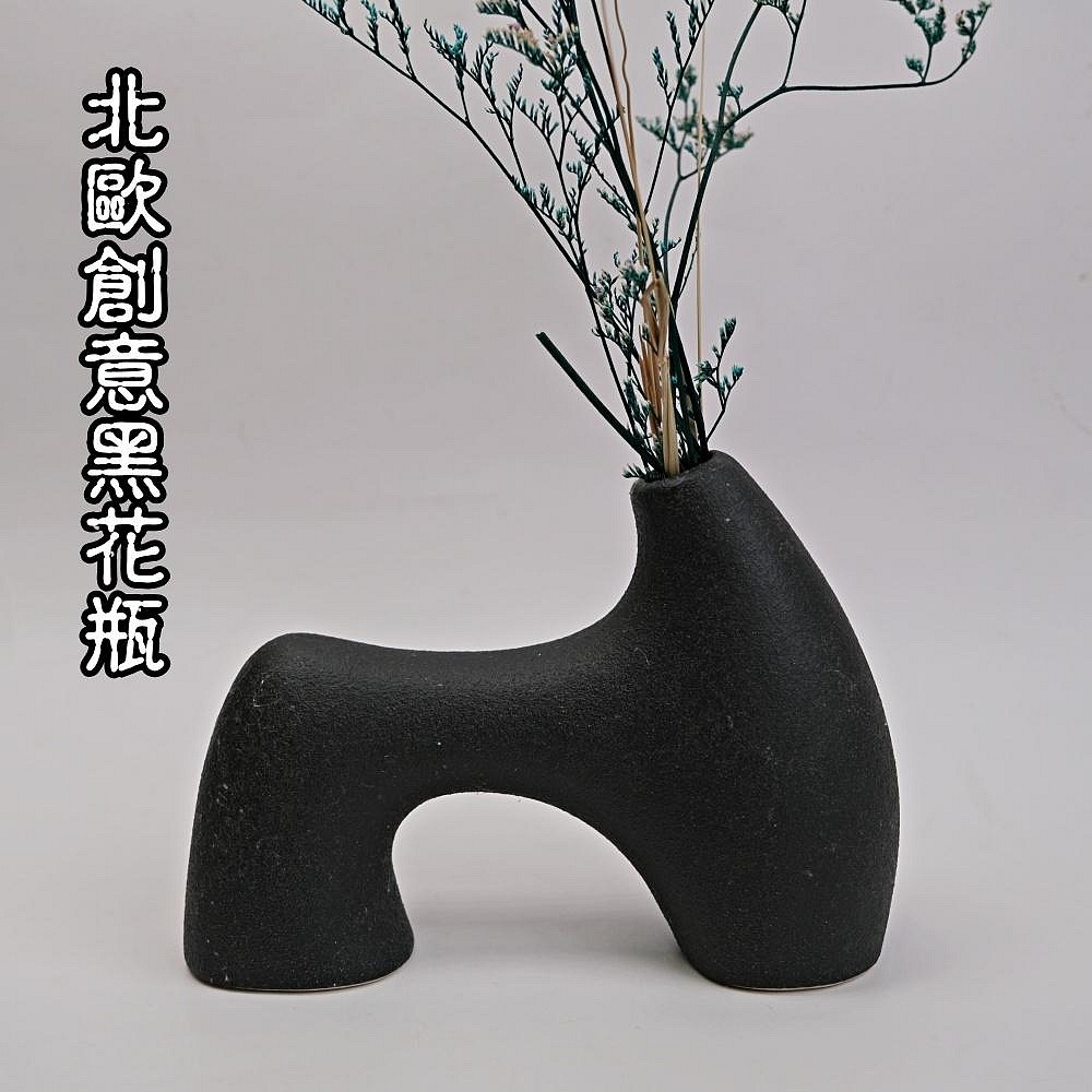 【自在坊茶具】花器 白扁瓶 陶瓷花瓶 北歐創意花器瓶 小花瓶 創意擺件 花盆 粗陶花瓶 復古花瓶 插花【全館滿599免運-細節圖3