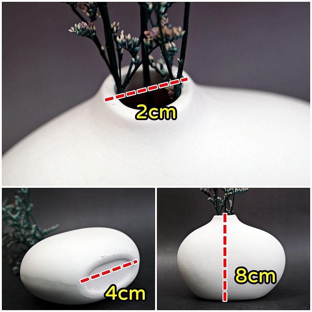 【自在坊茶具】花器 白扁瓶 陶瓷花瓶 北歐創意花器瓶 小花瓶 創意擺件 花盆 粗陶花瓶 復古花瓶 插花【全館滿599免運-細節圖7