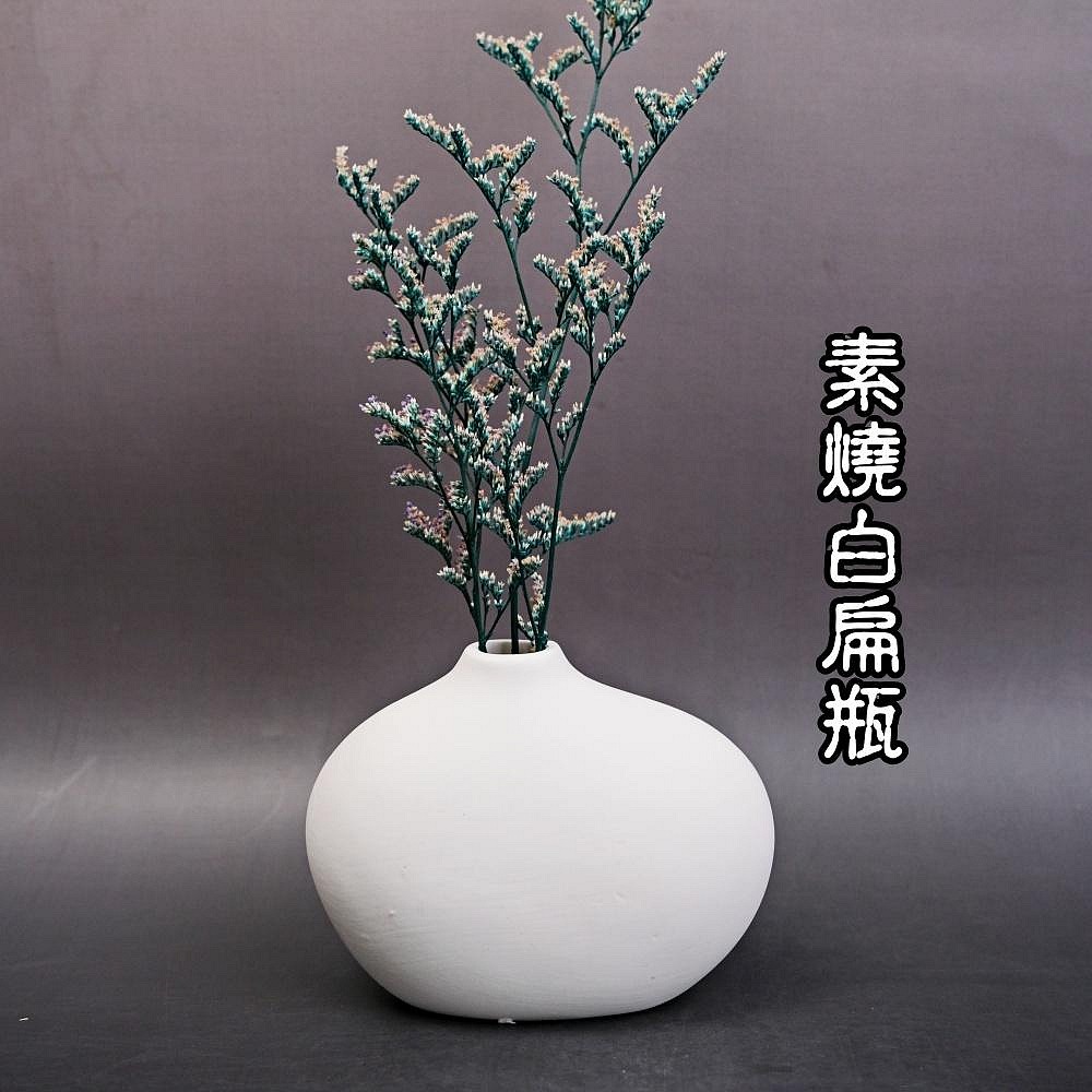 【自在坊茶具】花器 白扁瓶 陶瓷花瓶 北歐創意花器瓶 小花瓶 創意擺件 花盆 粗陶花瓶 復古花瓶 插花【全館滿599免運-規格圖8