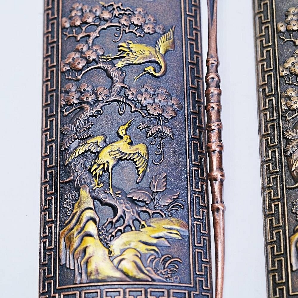 【自在坊茶具】古紅/古青雙鶴茶則 手工銅製茶勺 茶鏟 茶則 鑑賞茶葉 茶荷 茶撥 茶針勺 分茶器 茶道配件【全館滿599-細節圖3