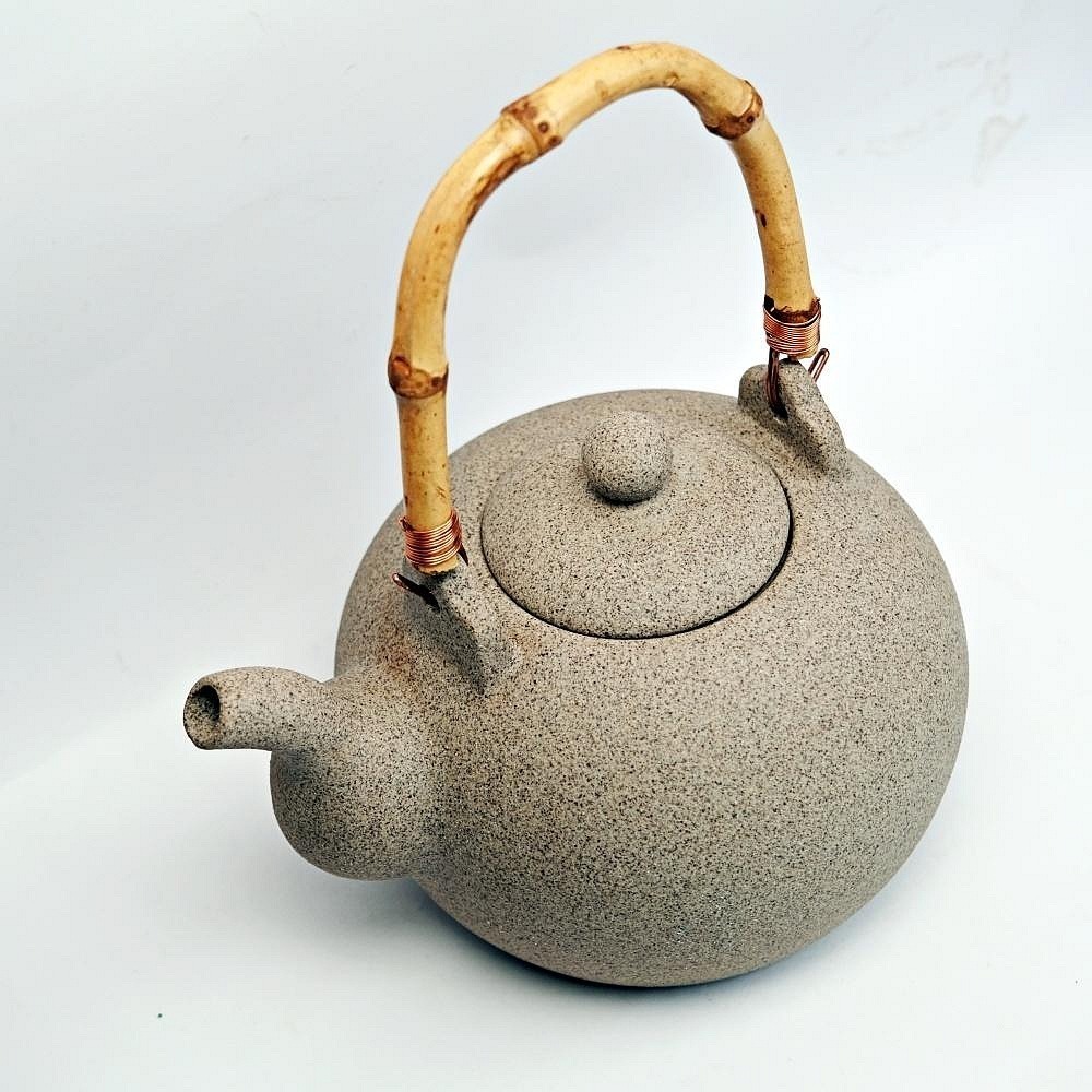 【自在坊茶具】老岩泥水潤壼 手工老岩泥煮水壺 燒水壺 煮水壼 復古粗陶茶具 1.3L 提升茶香 透氣性好【全館滿599免-細節圖2