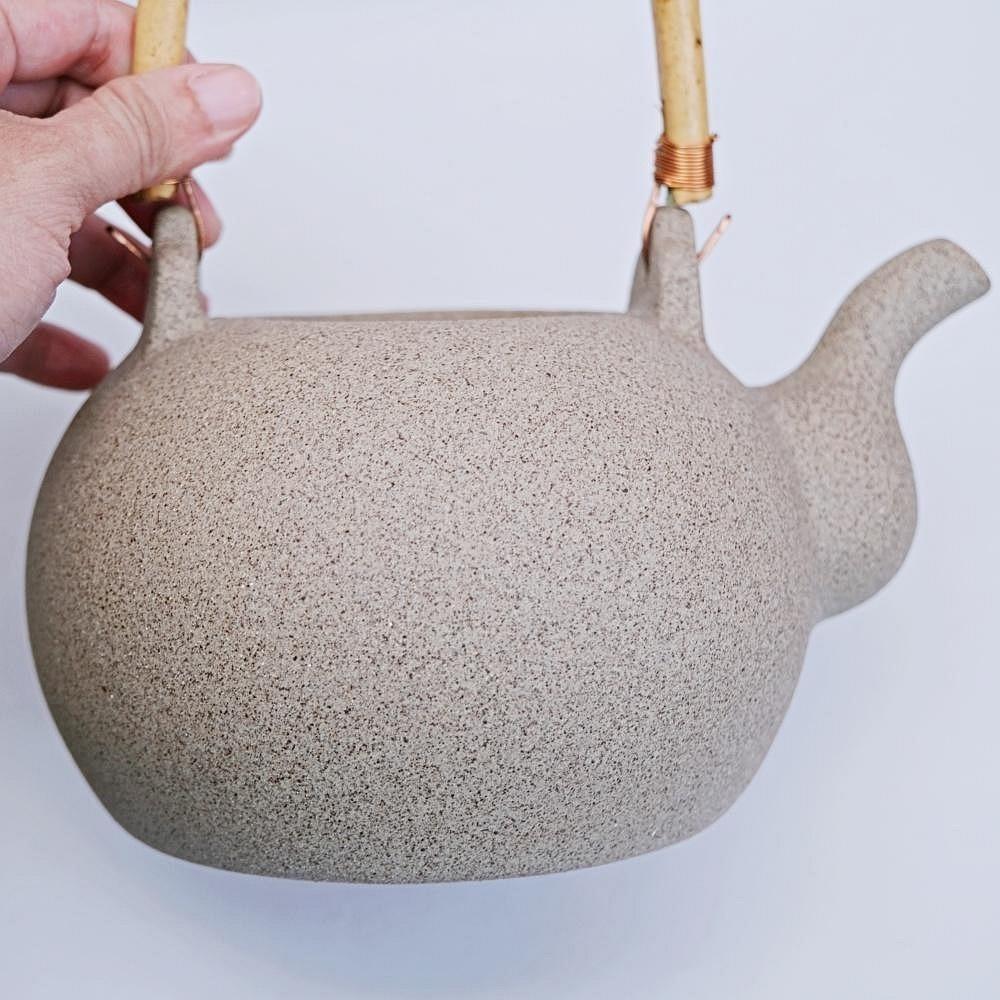【自在坊茶具】老岩泥水潤壼 手工老岩泥煮水壺 燒水壺 煮水壼 復古粗陶茶具 1.3L 提升茶香 透氣性好【全館滿599免-細節圖10