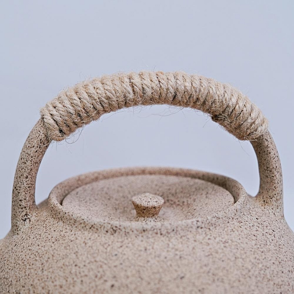 【自在坊茶具】老岩泥禪悟壼 手工老岩泥煮水壺 燒水壺 煮水壼 復古粗陶茶具 1.3L 提升茶香 透氣性好【全館滿599免-細節圖3