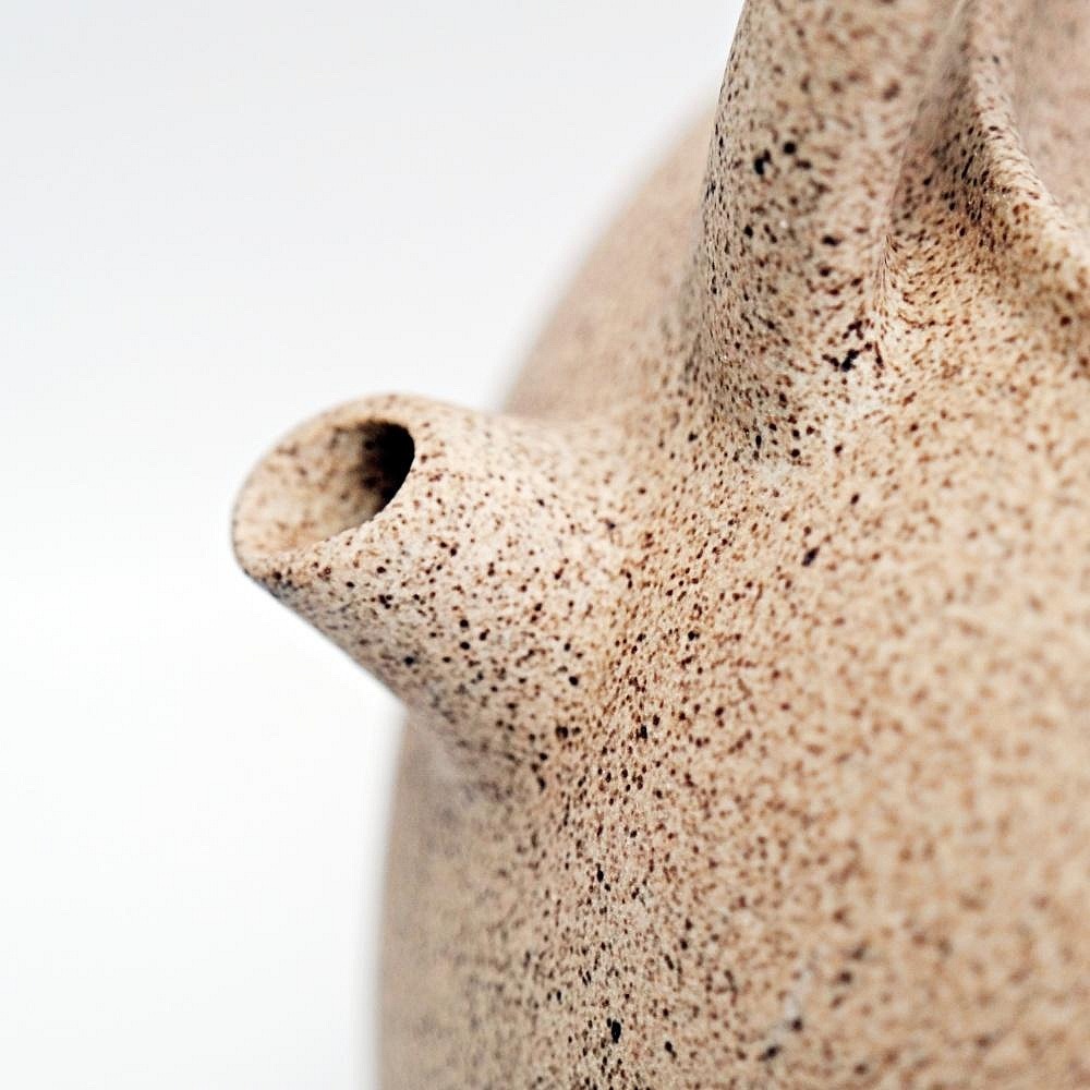 【自在坊茶具】老岩泥禪悟壼 手工老岩泥煮水壺 燒水壺 煮水壼 復古粗陶茶具 1.3L 提升茶香 透氣性好【全館滿599免-細節圖5