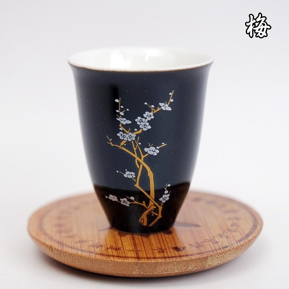 【自在坊茶具】四君子茶杯禮盒4入（梅/蘭/竹/菊） 35ml 品茗杯 陶瓷杯 茶杯 茶杯禮盒 茶具【全館滿599免運】-細節圖3