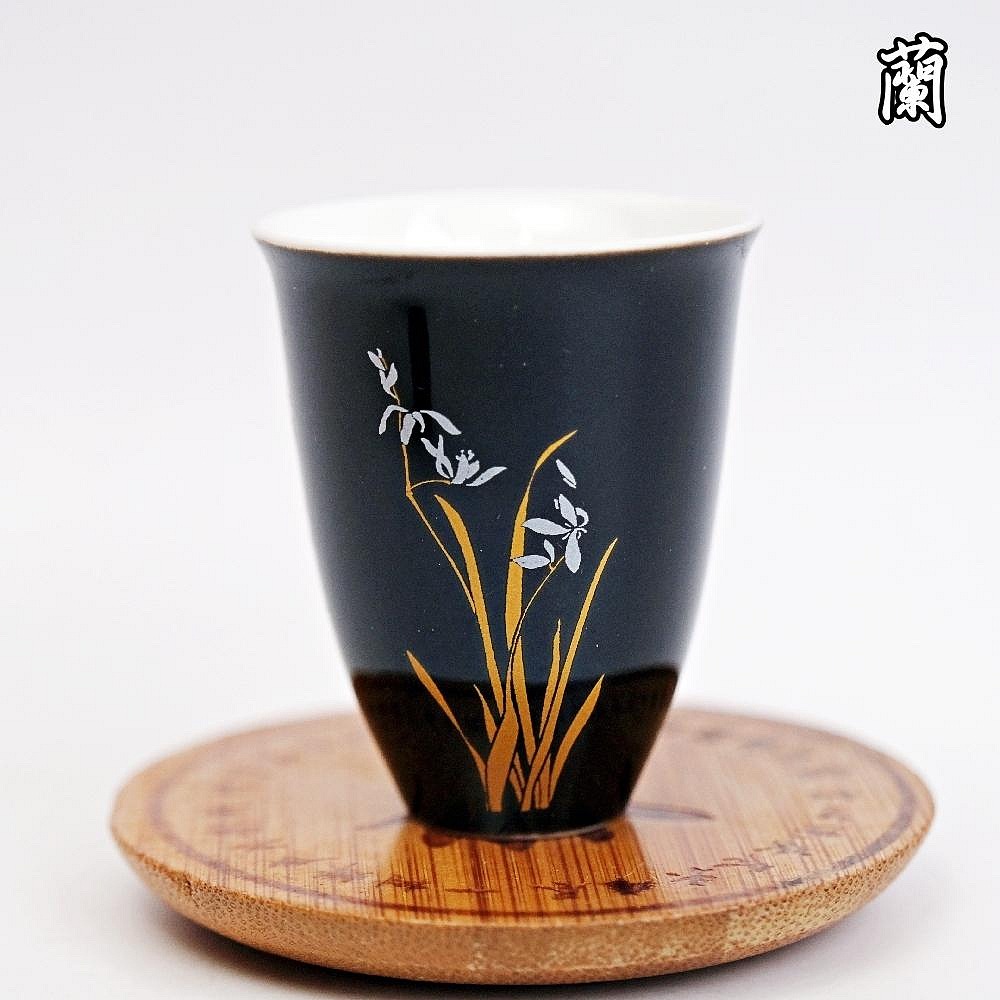 【自在坊茶具】四君子茶杯禮盒4入（梅/蘭/竹/菊） 35ml 品茗杯 陶瓷杯 茶杯 茶杯禮盒 茶具【全館滿599免運】-細節圖4