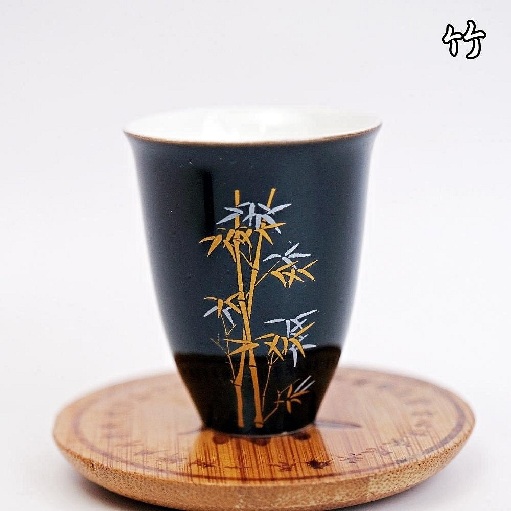 【自在坊茶具】四君子茶杯禮盒4入（梅/蘭/竹/菊） 35ml 品茗杯 陶瓷杯 茶杯 茶杯禮盒 茶具【全館滿599免運】-細節圖5
