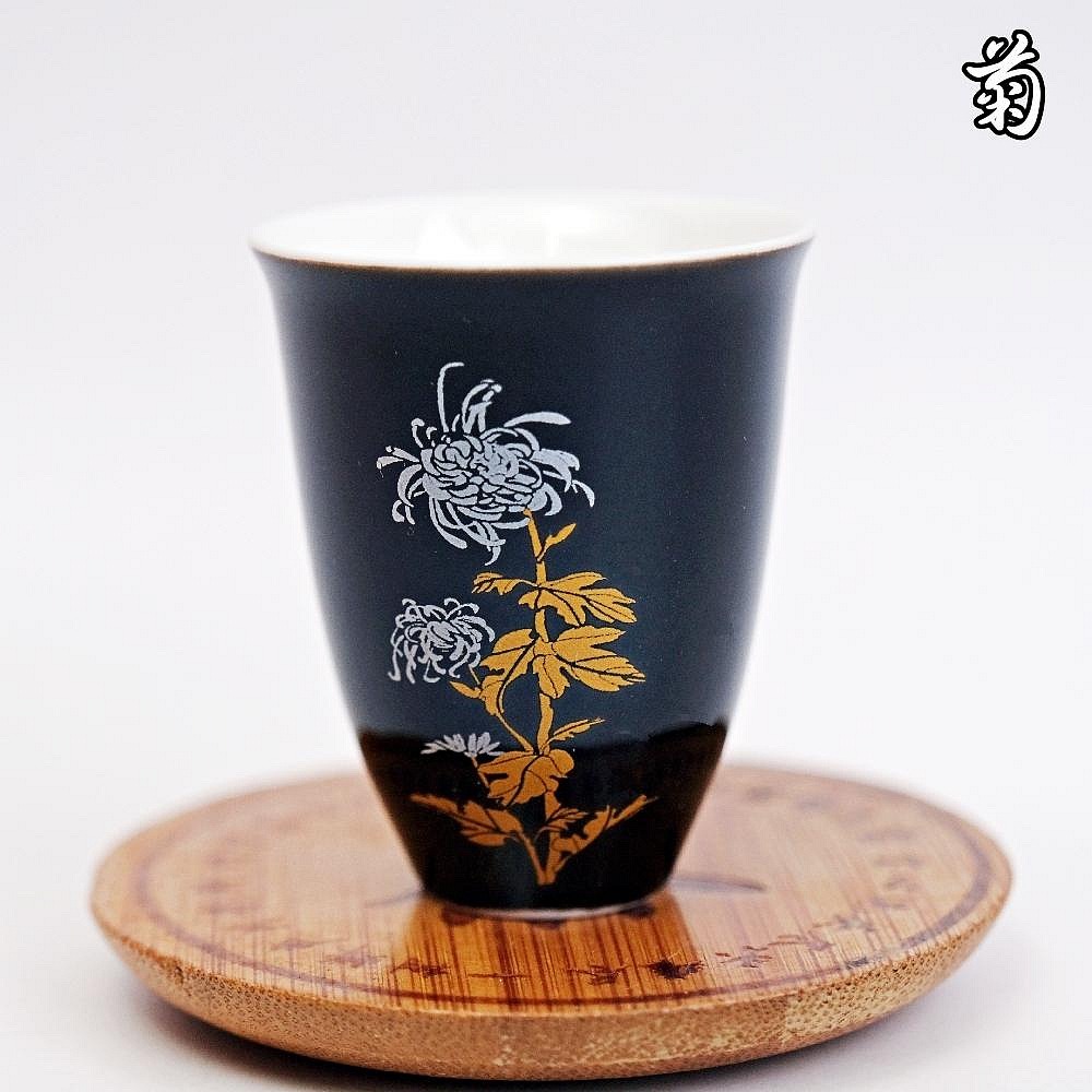 【自在坊茶具】四君子茶杯禮盒4入（梅/蘭/竹/菊） 35ml 品茗杯 陶瓷杯 茶杯 茶杯禮盒 茶具【全館滿599免運】-細節圖6