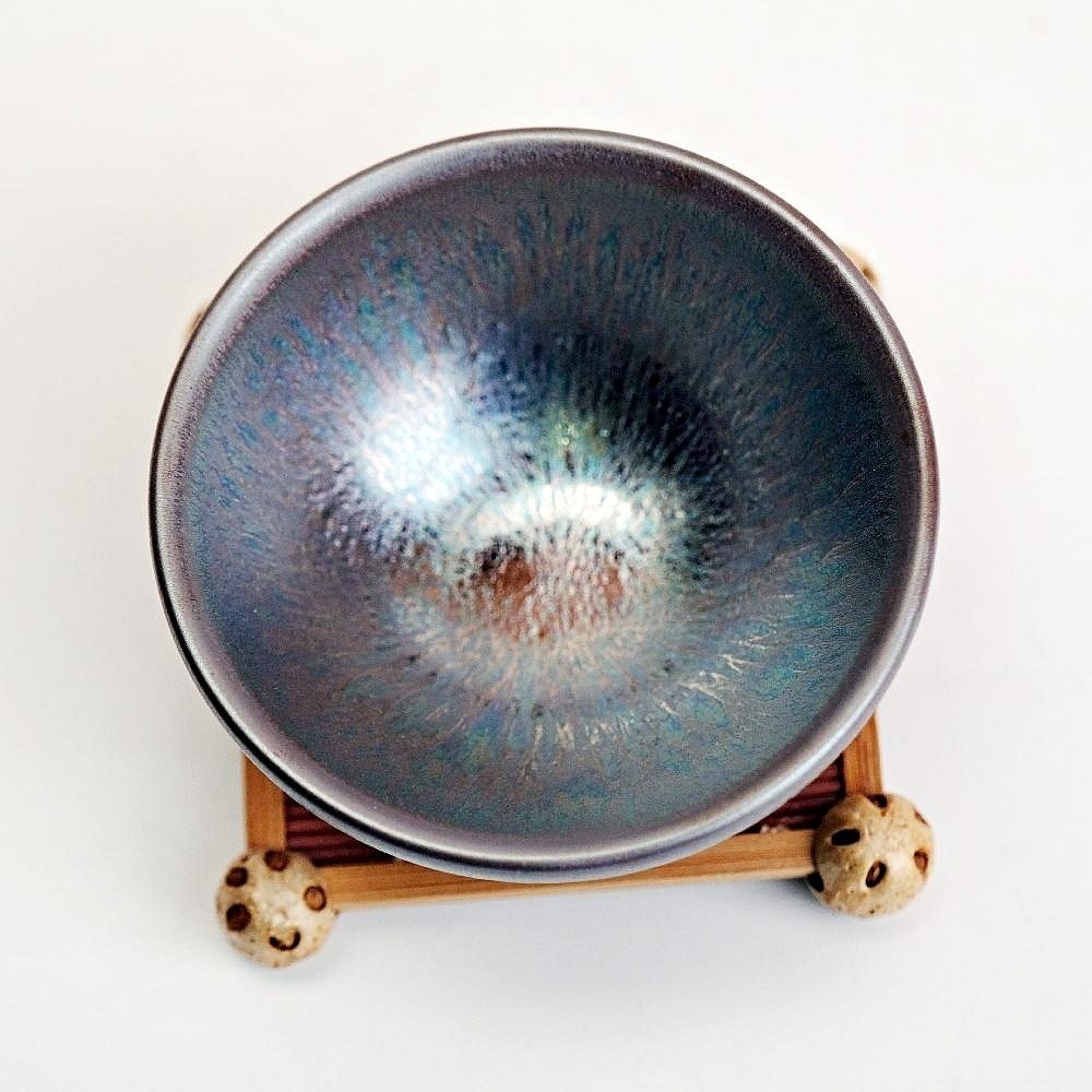 【自在坊茶具】粉金束口杯 油滴致臻建盞杯 油滴百花建盞杯 建盞茶杯 主人杯 品茗杯 細緻手作 陶瓷茶杯【全館滿599免運-細節圖5