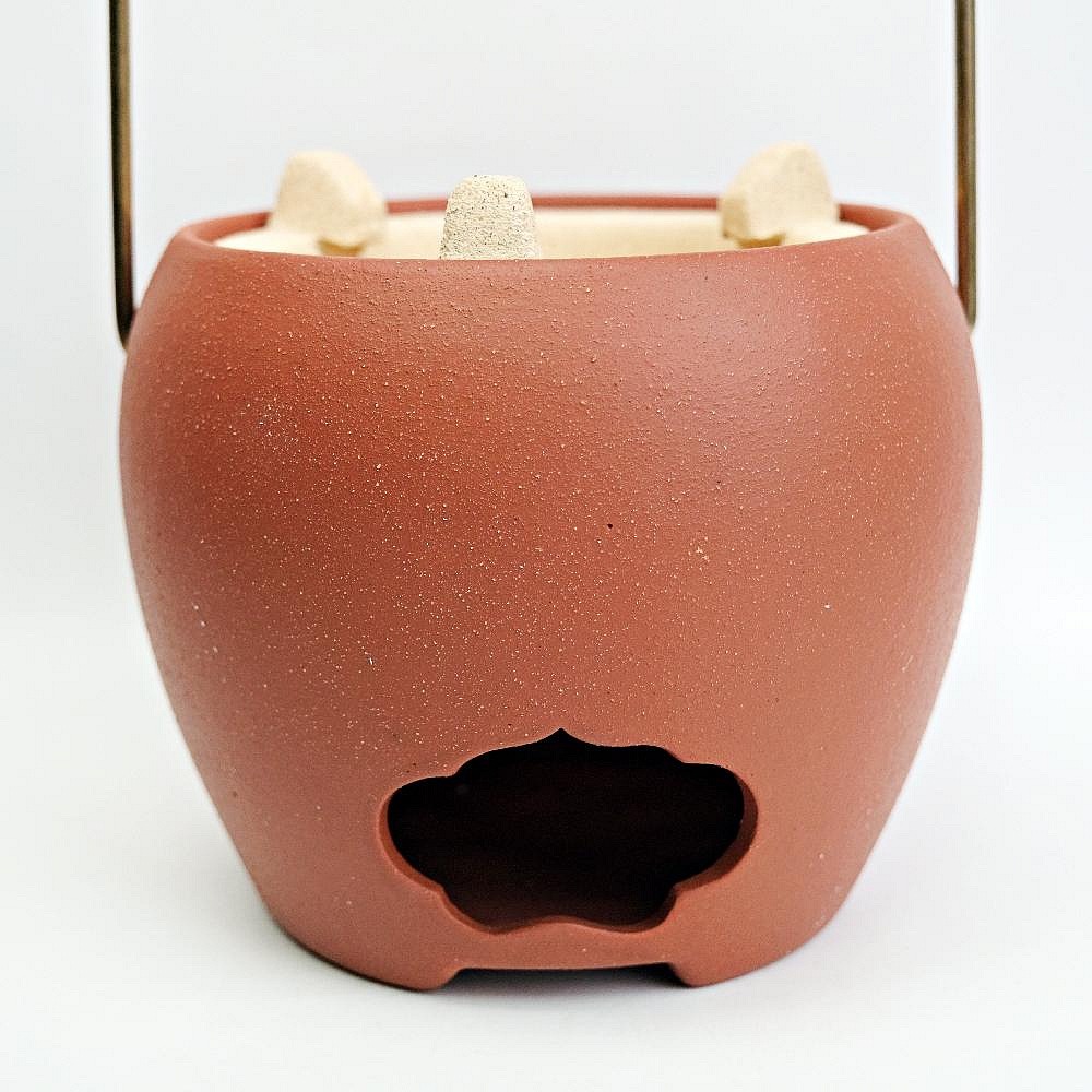 【全館滿599免運】紅泥坊古炭爐 炭爐 紅泥炭爐 火爐 煮茶爐 燒水碳爐 功夫茶爐【自在坊茶具】-細節圖3