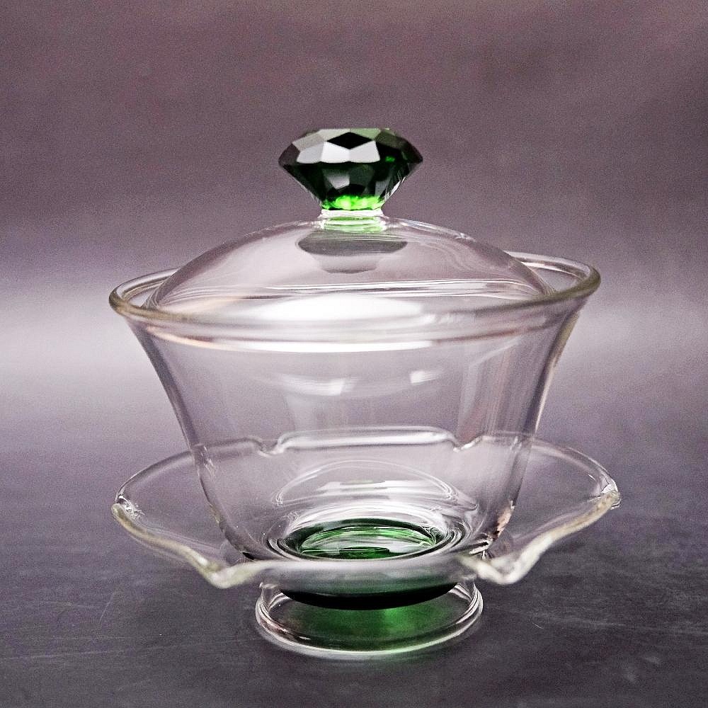 綠鑽玻璃蓋碗─220ml