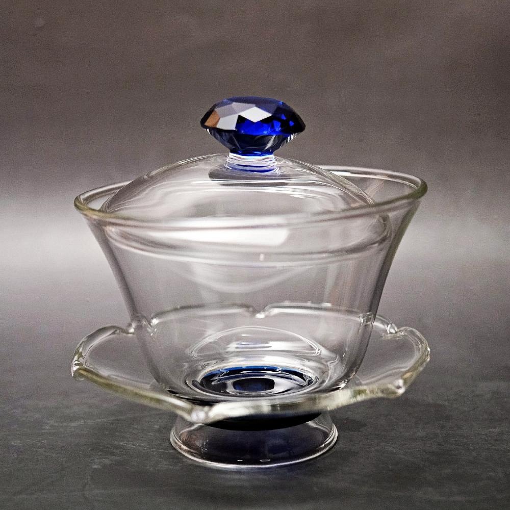 藍鑽玻璃蓋碗─220ml