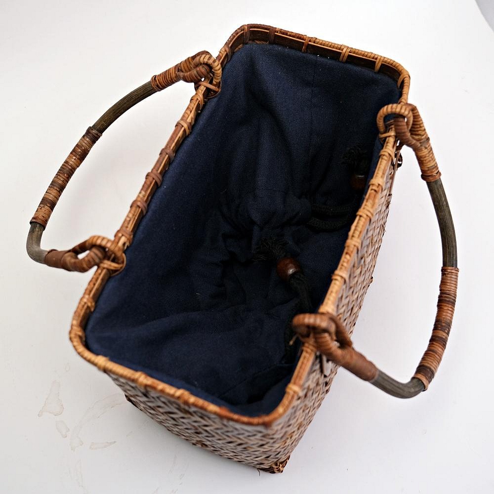 【自在坊茶具】編織竹提籃(小) 編織收納籃 藤編收納籃 藤編籃 草編籃 竹編籃 編織籃子【全館滿599免運】-細節圖3