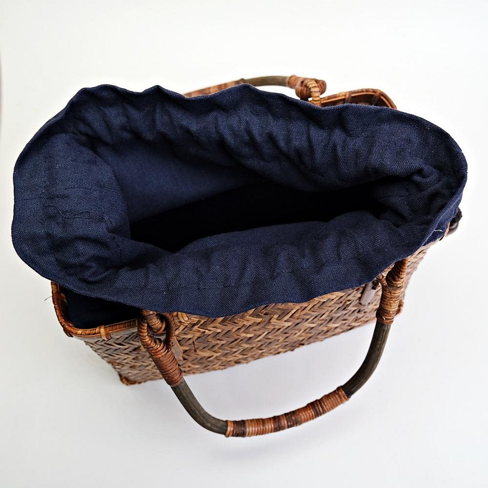 【自在坊茶具】編織竹提籃(小) 編織收納籃 藤編收納籃 藤編籃 草編籃 竹編籃 編織籃子【全館滿599免運】-細節圖4