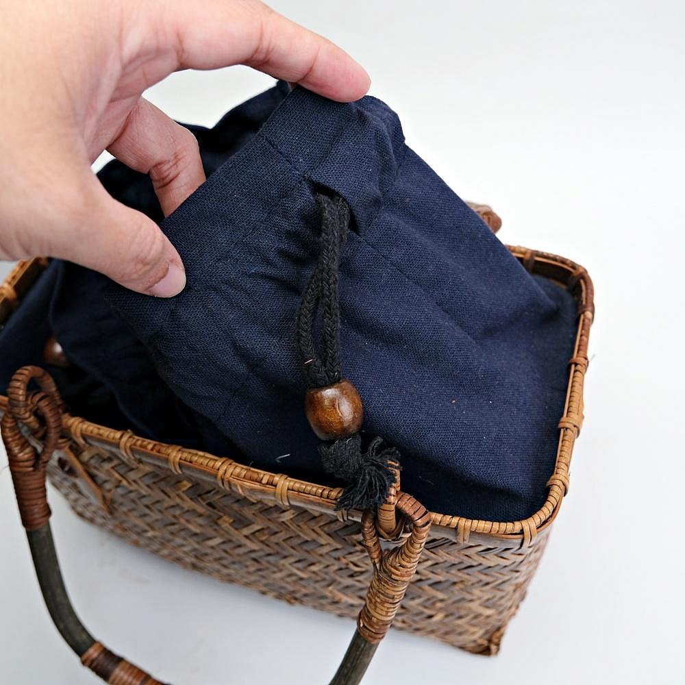 【自在坊茶具】編織竹提籃(小) 編織收納籃 藤編收納籃 藤編籃 草編籃 竹編籃 編織籃子【全館滿599免運】-細節圖5