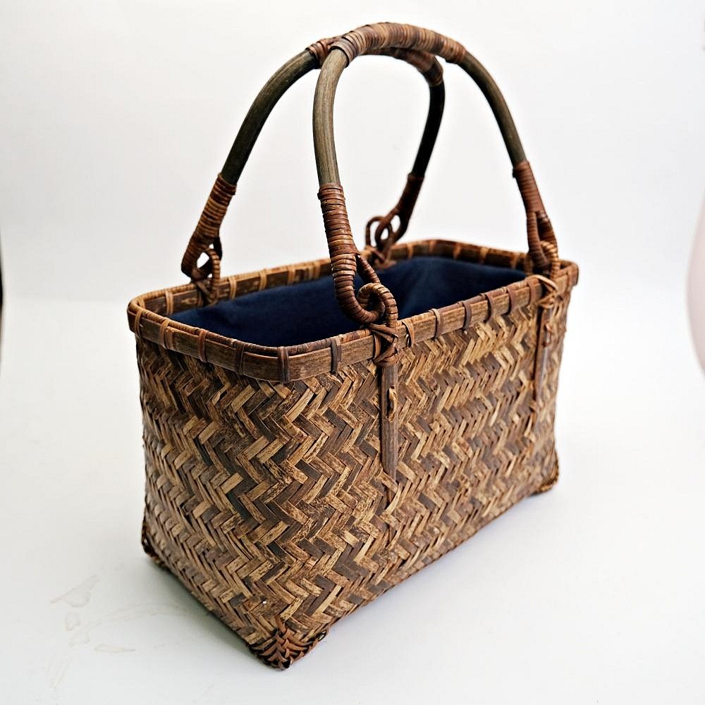 【自在坊茶具】編織竹提籃(小) 編織收納籃 藤編收納籃 藤編籃 草編籃 竹編籃 編織籃子【全館滿599免運】-細節圖6