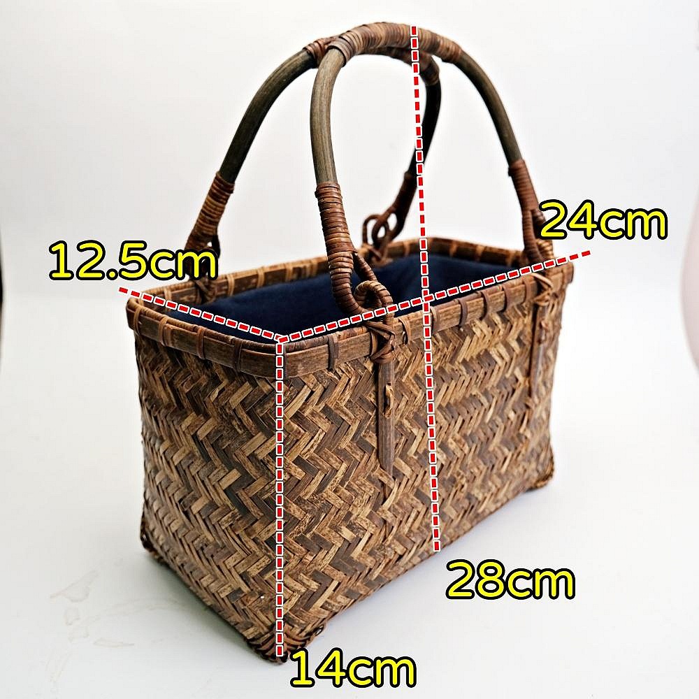 【自在坊茶具】編織竹提籃(小) 編織收納籃 藤編收納籃 藤編籃 草編籃 竹編籃 編織籃子【全館滿599免運】-細節圖10