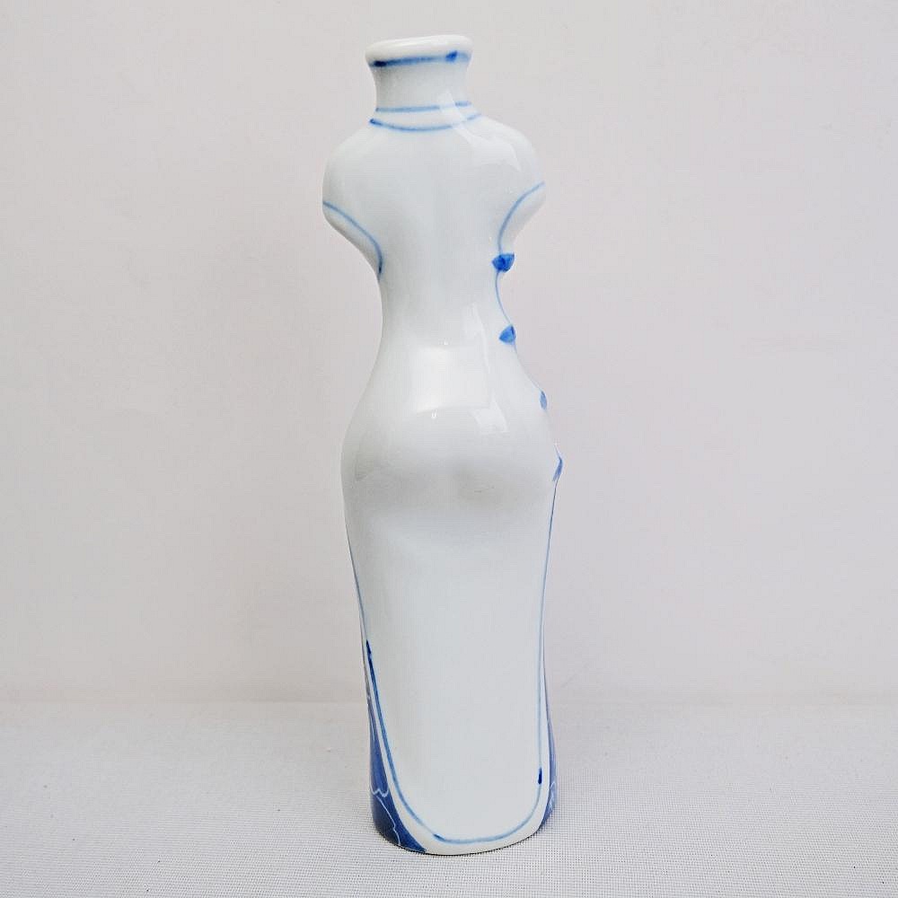 【自在坊茶具】花器 青花瓷旗袍花器 青瓷花瓶 創意花瓶 小花瓶 精品擺件 花盆 陶瓷花瓶 插花【全館滿599免運】-細節圖8