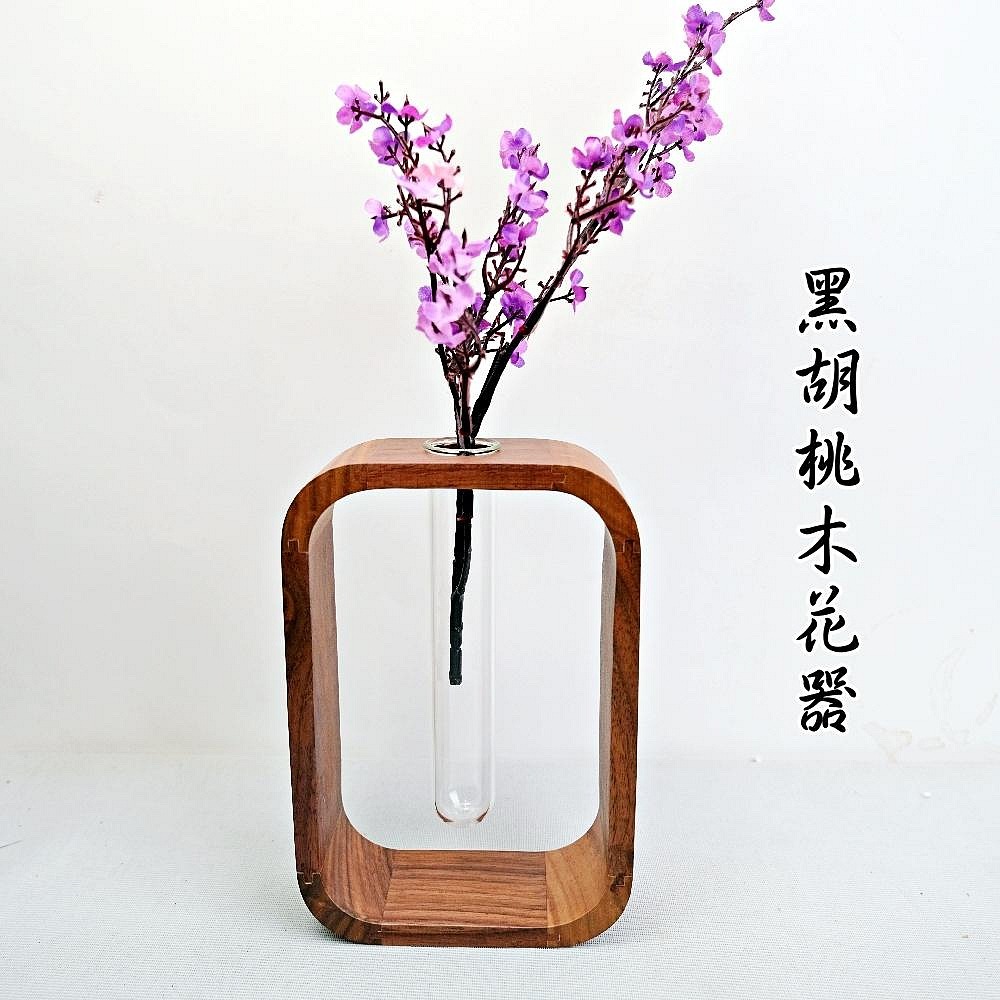 【自在坊茶具】花器 黑胡桃木花器 木製花瓶 創意花瓶 小花瓶 精品擺件 花盆 插花【全館滿599免運】-規格圖7
