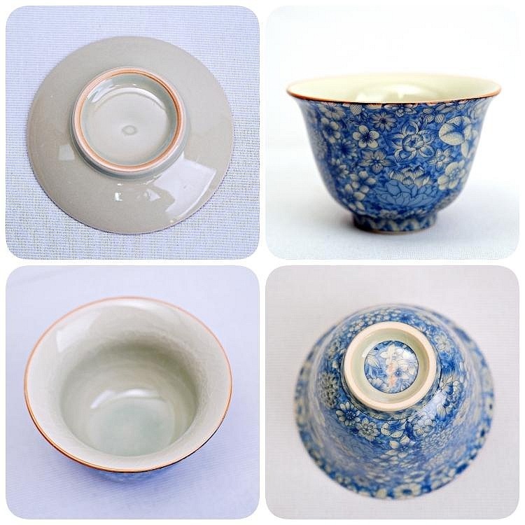 【自在坊茶具】老陶泥蓋碗─八破/山水/青花 蓋碗 敬茶碗 蓋碗茶杯 三才蓋碗 泡茶碗 陶瓷茶具【全館滿599免運】-細節圖10