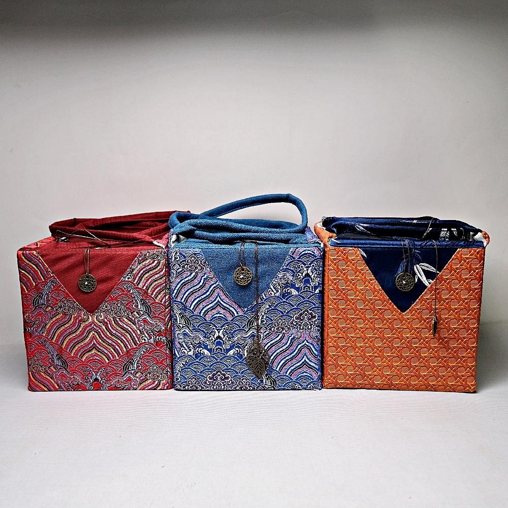 【自在坊茶具】茶葉罐提袋─紅/藍/編織 茶葉罐收納袋 外出收納袋 茶具袋 茶具收納提袋 茶具收納包【全館滿599免運】-細節圖4