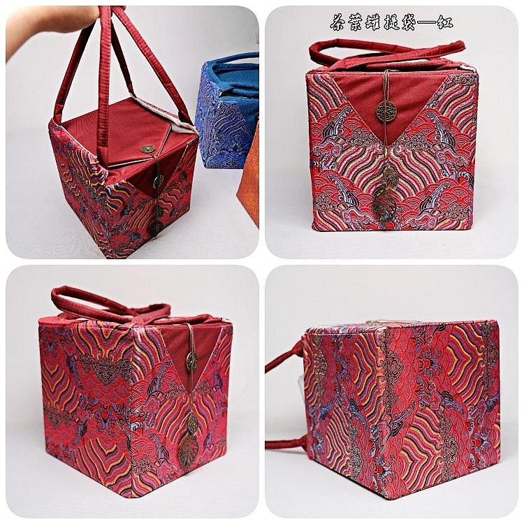 【自在坊茶具】茶葉罐提袋─紅/藍/編織 茶葉罐收納袋 外出收納袋 茶具袋 茶具收納提袋 茶具收納包【全館滿599免運】-細節圖5