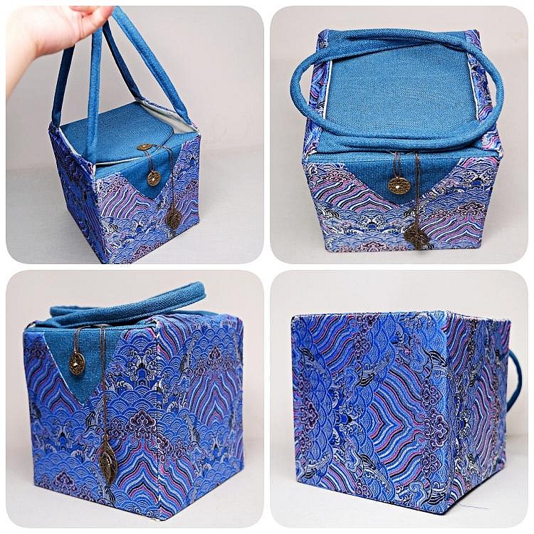 【自在坊茶具】茶葉罐提袋─紅/藍/編織 茶葉罐收納袋 外出收納袋 茶具袋 茶具收納提袋 茶具收納包【全館滿599免運】-細節圖6