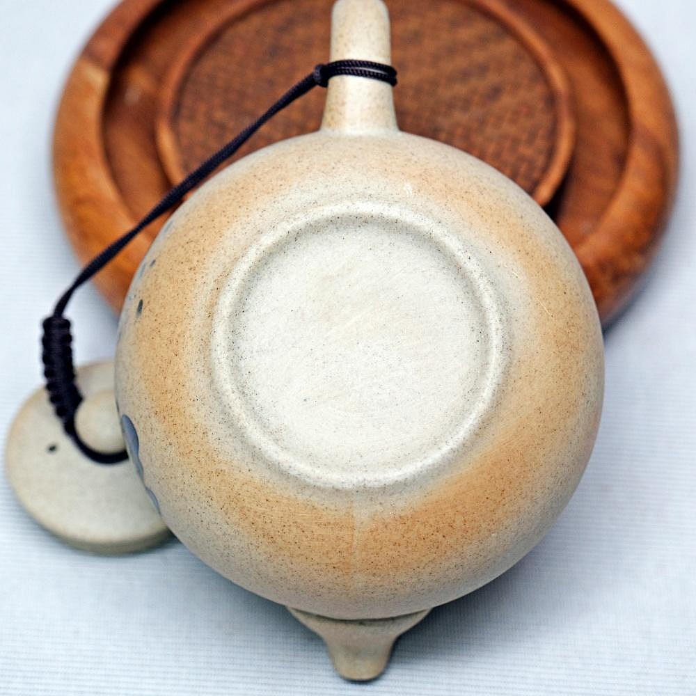 【自在坊茶具】粗陶墨荷壺 250ml 禪風古韻 淡雅清俗 細緻手作 自然窯變 古法燒製 粗陶茶壼 功夫茶具【全館滿599-細節圖9