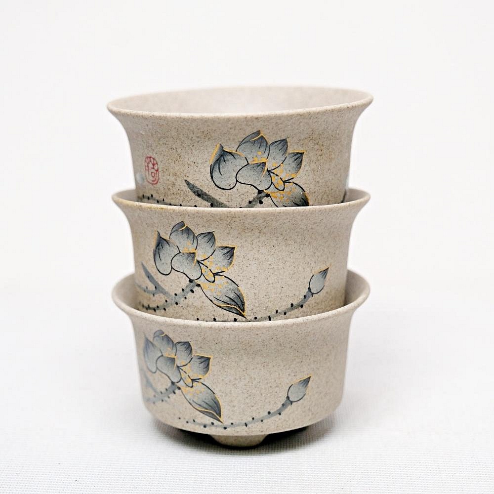 【自在坊茶具】粗陶墨荷杯 60ml 粗陶杯 陶瓷杯 瓷杯 茶杯 品茗杯 陶藝茶器 禪意茶具【全館滿599免運】-細節圖6