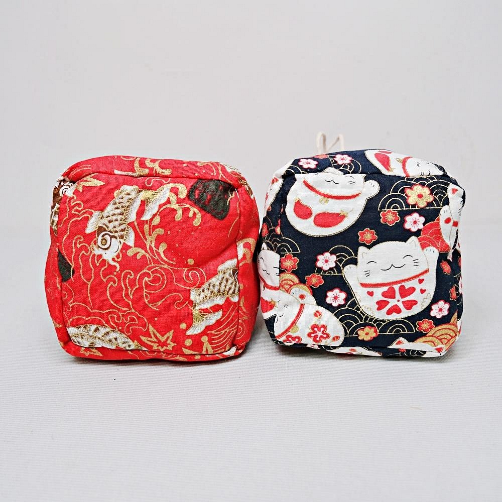 【自在坊茶具】茶具 單壼布套─招財貓/錦鯉 加厚款麻布保護布袋 抽繩棉布壺套 外出茶具提袋 壺套 棉布杯套 旅行茶具 收-細節圖5