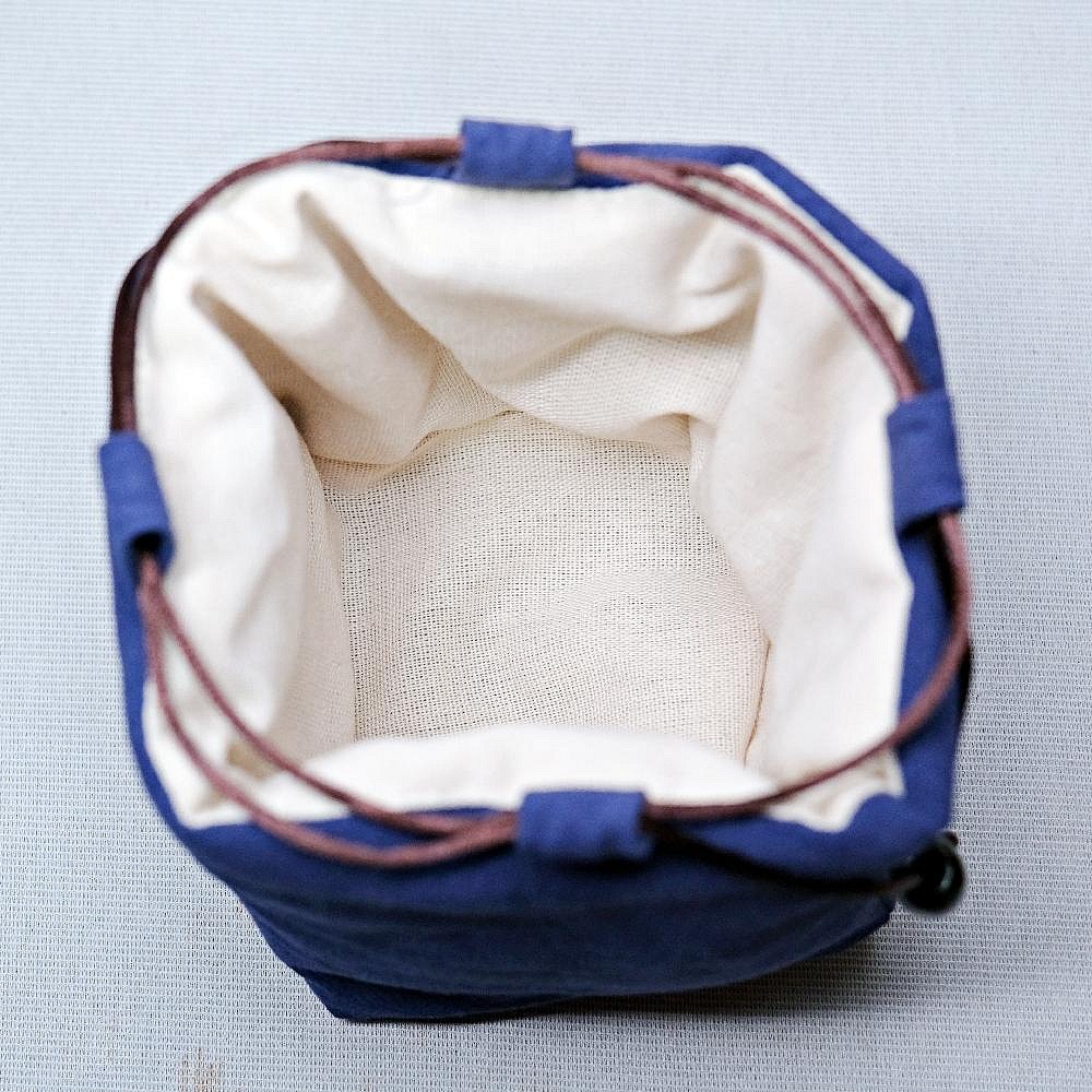 【自在坊茶具】茶具 茶壼布套─紅/藍 加厚款麻布保護布袋 抽繩棉布壺套 外出茶具提袋 壺套 棉布杯套 旅行茶具 收納布包-細節圖5