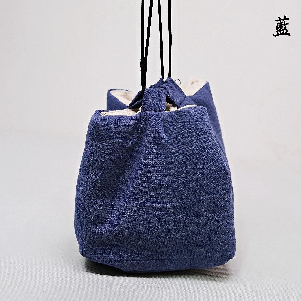【自在坊茶具】茶具 茶壼布套─紅/藍 加厚款麻布保護布袋 抽繩棉布壺套 外出茶具提袋 壺套 棉布杯套 旅行茶具 收納布包-規格圖10