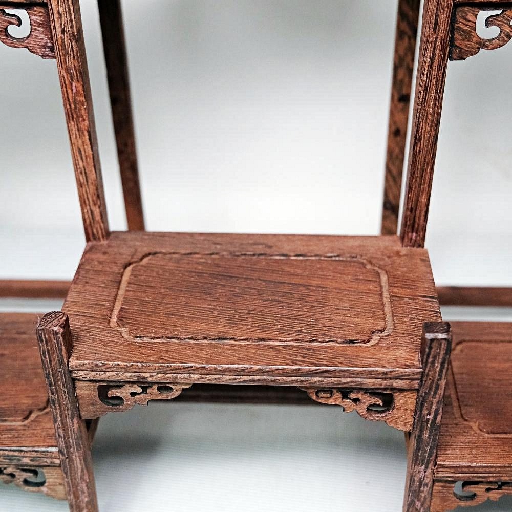 【自在坊茶具】博古架─前後台六格款 中式博古架 展示架 收藏架 實木博古架 擺件展示 多層收納架【全館滿599免運】-細節圖4