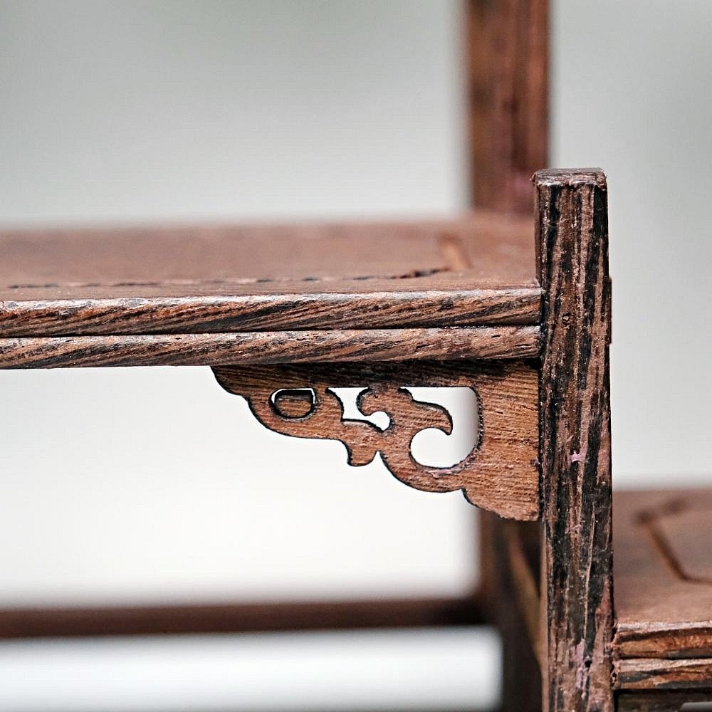 【自在坊茶具】博古架─前後台六格款 中式博古架 展示架 收藏架 實木博古架 擺件展示 多層收納架【全館滿599免運】-細節圖5