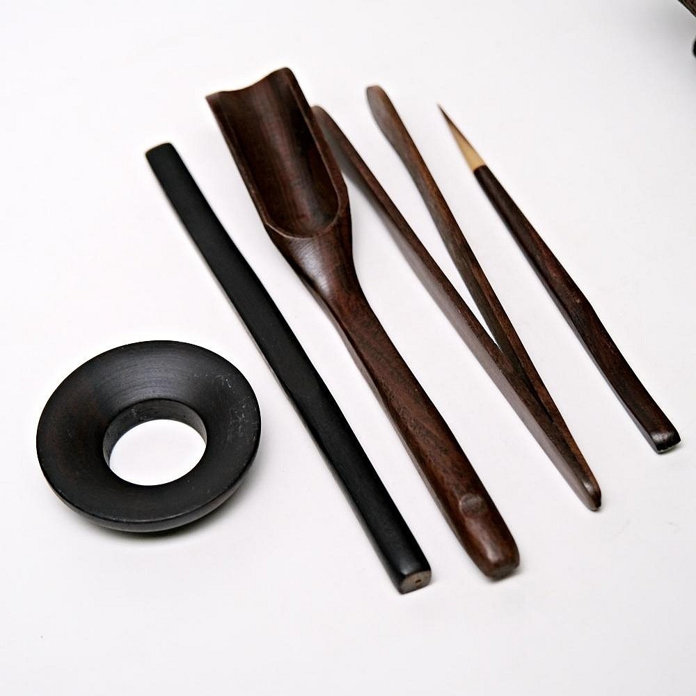 【全館滿599免運】六君子倒流香(松木) 松木 茶夾 茶針 茶勺 茶撥 收納桶 六君子套裝 茶道六君子 茶道配件【自在坊-細節圖10