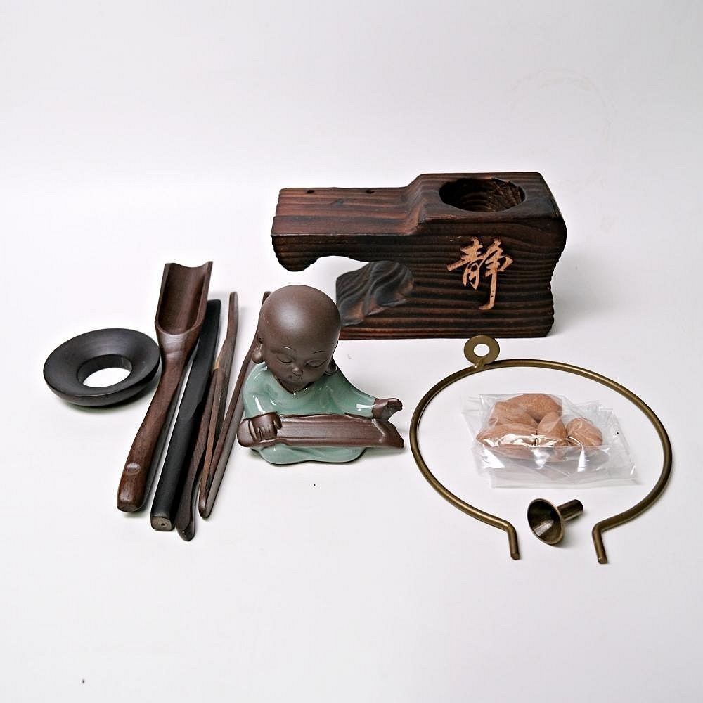 【全館滿599免運】六君子倒流香(松木) 松木 茶夾 茶針 茶勺 茶撥 收納桶 六君子套裝 茶道六君子 茶道配件【自在坊-細節圖11