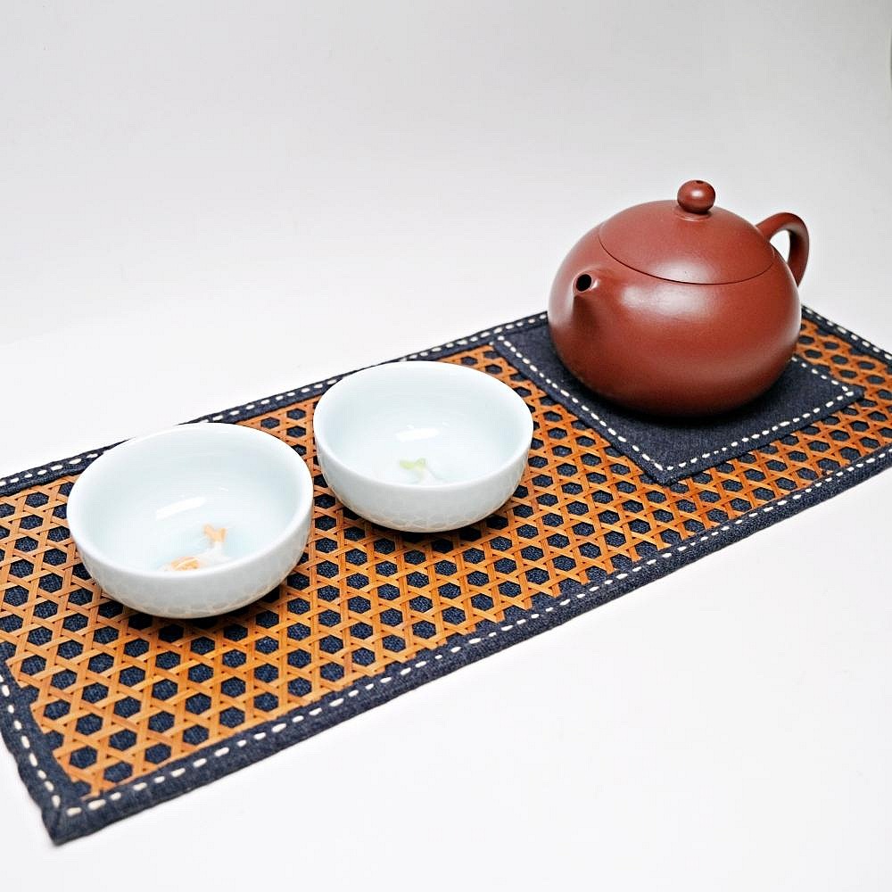 【自在坊茶具】籐編茶席 竹席 茶席 茶具墊 古典茶席 茶道配件 編織茶席 【全館滿599免運】-細節圖2