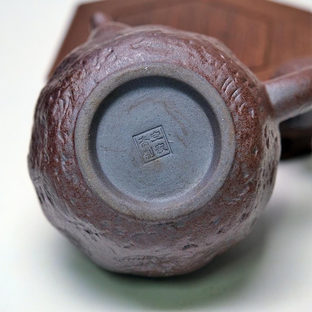 【自在坊茶具】彎月粗陶鎏金側把壺 180ml 禪風古韻 淡雅清俗 細緻手作 自然窯變 古法燒製 粗陶茶壼 功夫茶具【全館-細節圖10