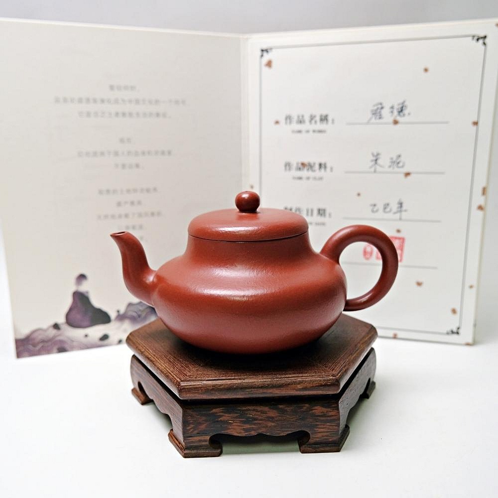 【自在坊茶具】李麗華朱泥君德壺─150ml 工藝師手作 原礦紫砂 宜興茶壺 一把好壺 出湯順暢 三寸不斷-細節圖9