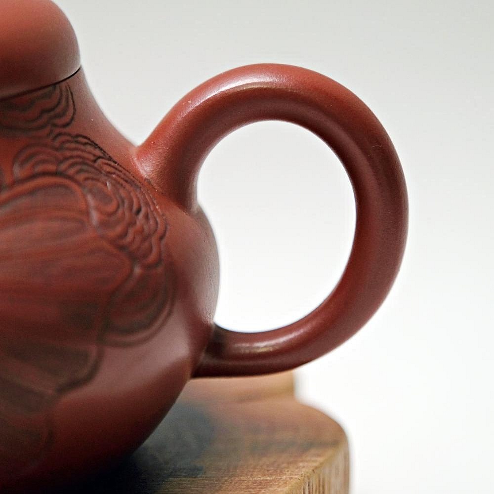 【自在坊茶具】董俊魚趣大紅袍君德壺─170ml 工藝師手作 原礦紫砂 宜興茶壺 一把好壺 出湯順暢 三寸不斷-細節圖6