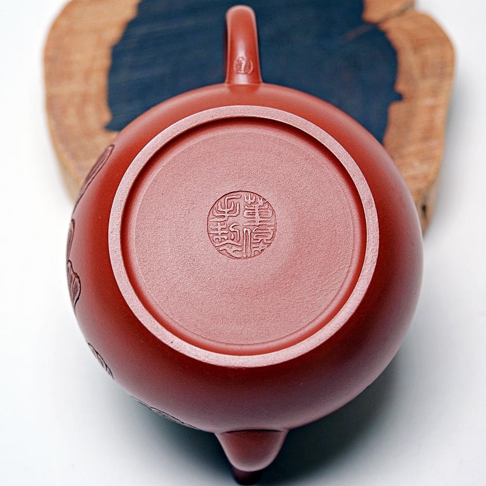 【自在坊茶具】董俊魚趣大紅袍君德壺─170ml 工藝師手作 原礦紫砂 宜興茶壺 一把好壺 出湯順暢 三寸不斷-細節圖10