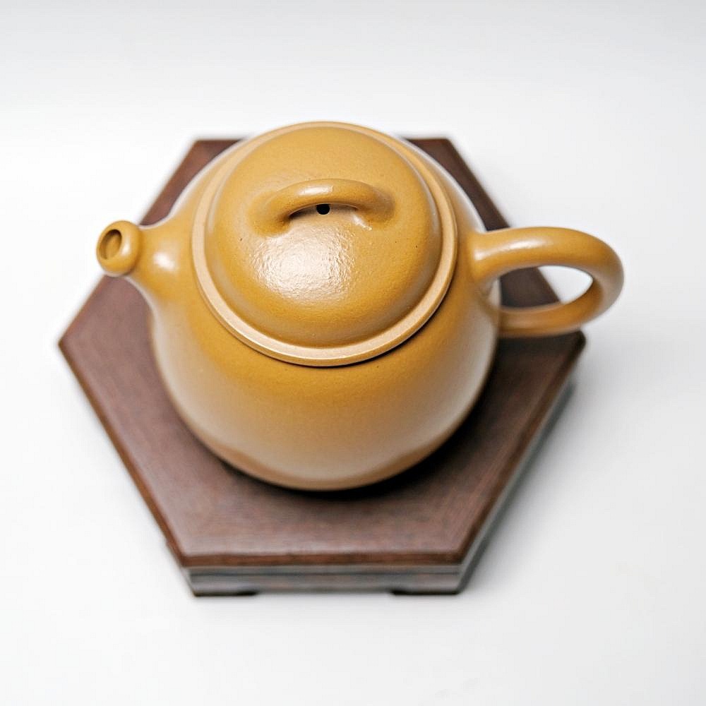 【自在坊茶具】李麗華黃金朱泥憨瓢壺─180ml 工藝師手作 原礦紫砂 宜興茶壺 一把好壺 出湯順暢 三寸不斷-細節圖2