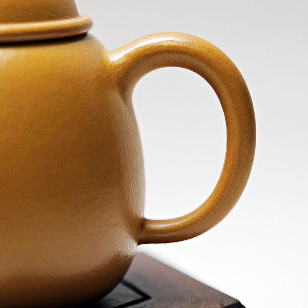 【自在坊茶具】李麗華黃金朱泥憨瓢壺─180ml 工藝師手作 原礦紫砂 宜興茶壺 一把好壺 出湯順暢 三寸不斷-細節圖4