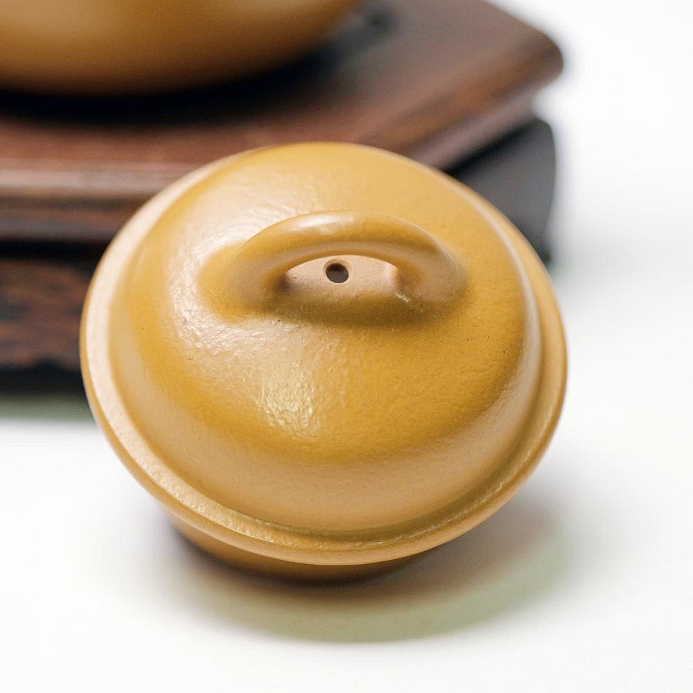 【自在坊茶具】李麗華黃金朱泥憨瓢壺─180ml 工藝師手作 原礦紫砂 宜興茶壺 一把好壺 出湯順暢 三寸不斷-細節圖5