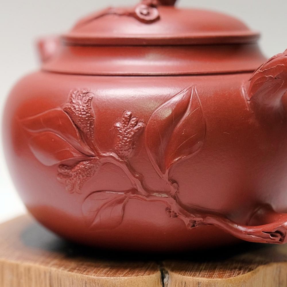 【自在坊茶具】徐國芬大紅袍佛手瓜─280ml 工藝師手作 原礦紫砂 宜興茶壺 一把好壺 出湯順暢 三寸不斷-細節圖6